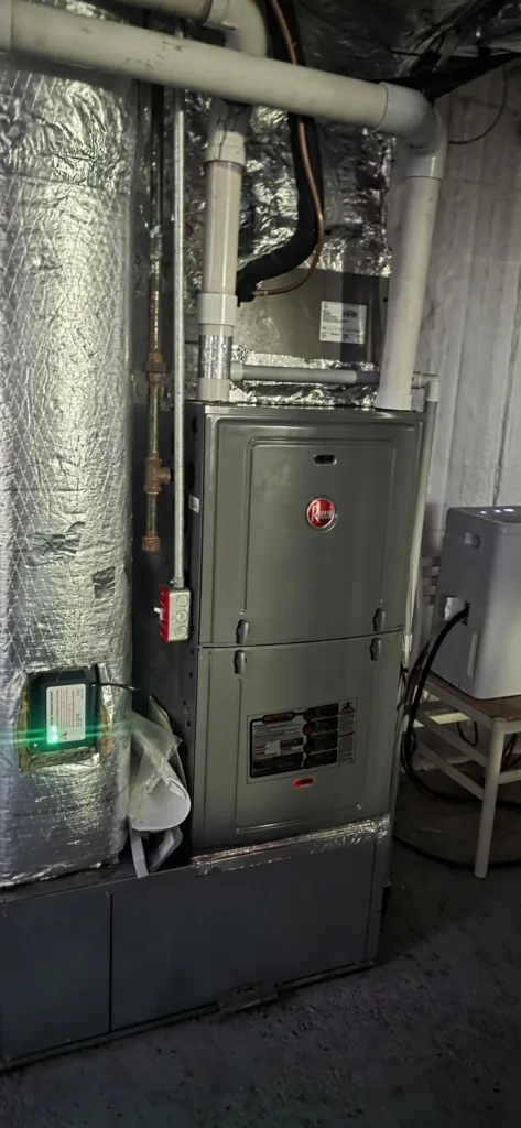 High-efficiency furnace with PVC venting and ductwork