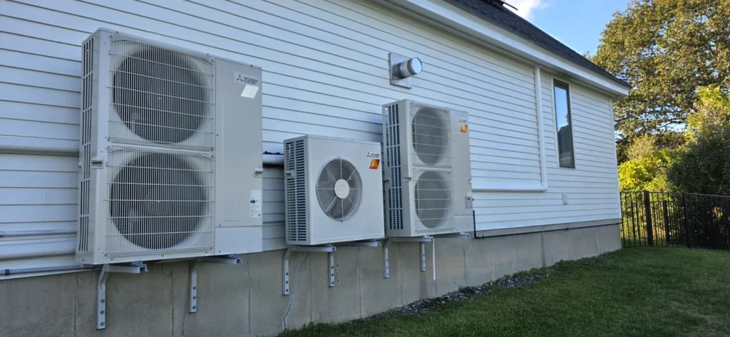 Mini-split outdoor unit on a stand