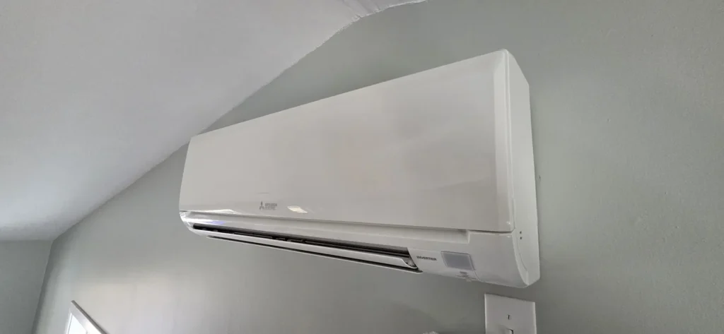 Clean wall-mounted ductless mini-split indoor unit